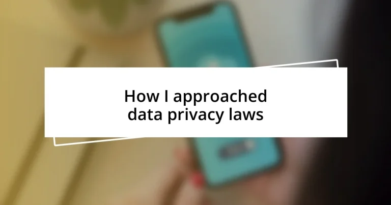 How I approached data privacy laws