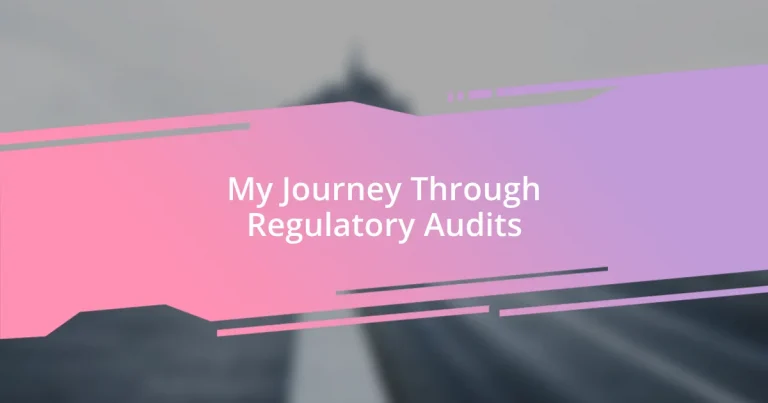 My Journey Through Regulatory Audits