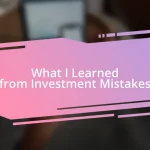 What I Learned from Investment Mistakes